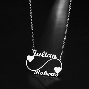Colar Personalizado com Design de Coração e Dois Nomes, Joia de Moda em Ouro Folheado, Presente para Mulheres e Homens - Product Image 3