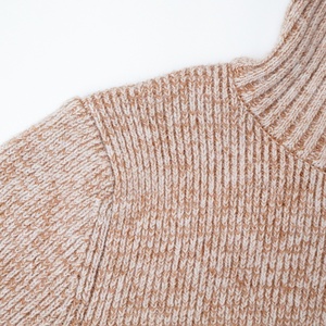 Pull en maille côtelée asymétrique haut de gamme pour femme avec boutons et fermeture éclair, collection automne, fabrication sur mesure ODM pour marque - Product Image 5