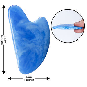 Outil de beauté du visage Gua Sha en résine cristal rose <span class=keywords><strong>Guacha</strong></span> Board Logo personnalisé forme de coeur bleu rose soins du visage outils de massage Guasha - Product Image 4