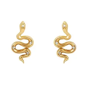 Stock minimal délicat bijoux vintage design petit serpent stud boucle d'oreille