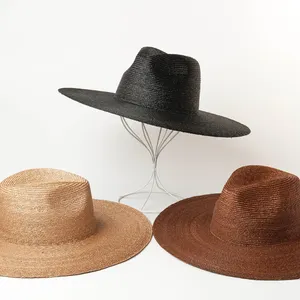Shinehats Luxury OEM 0.6cm larghezza cappello di paglia da spiaggia di grano cappello da sole personalizzato moda chapeau tesa larga panama donna donna sombreros