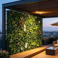Panneaux de plantes murales artificielles, jardin vertical, mur végétal artificiel avec fleurs