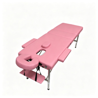Table de massage pliable en trois sections, hauteur réglable, partie tête ou pieds réglable, lit de spa à levage réglable