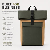 Sacs à dos d'affaires élégants à logo personnalisé OEM, avec fermeture roll-top, vente chaude en usine, sacs de voyage étanches pour l'extérieur et l'université, unisexe