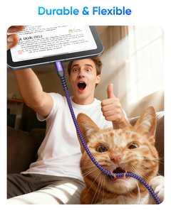 Ready to Ship SUNGUY 0.15m Nylon Braided CE Certified <b>USB</b> C <b>Cable</b> 60W Fast Charging Data <b>Cable</b> Custom <b>USB</b> <b>Cable</b> - Product Image 4