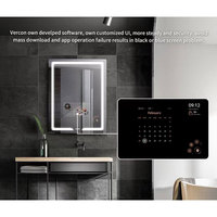 Miroir intelligent LED étanche IP65 avec système Android à écran tactile Vercon 2025, anti-buée, pour salle de bain, hôtel, villa
