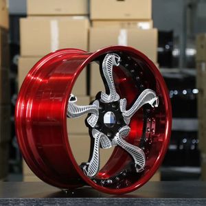 Rines Forjados Personalizados <span class=keywords><strong>Cobra</strong></span> para Autos de Pasajeros - Diseño de 5 Radios y 2 Piezas Compatibles con Mustang, <span class=keywords><strong>Ferrari</strong></span>, McLaren, de 18 a 24 Pulgadas - Product Image 2