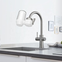 Nouveau robinet filtre à eau cartouche en céramique robinet de cuisine filtre à eau réutilisable Portable en plastique filtre à eau pour robinet Transparent