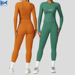 XINXU OEM Set Yoga Design personalizzato palestra da Jogging all'aperto reggiseno Sexy Fitness donna Set sportivo