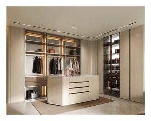 خزانة ملابس حديثة بستة أبواب من الخشب الرقائقي المكسو بالقشرة للبيع - Product Image 2