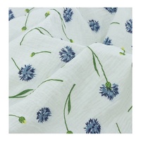 Tissu de mousseline imprimé double gaze tissu de mousseline à petites fleurs tissu de mousseline imprimé rose avec petite flore