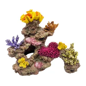 Decoração de resina para aquário, ornamento de decoração de coral artificial