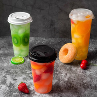 Tasse d'injection de dessert imprimé de logo personnalisé jus de café yaourt gobelet en plastique épais transparent jetable PP potable