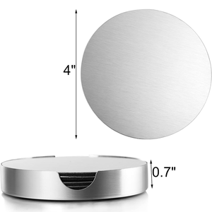 2026 Custom Stainless Steel <strong>Coasters</strong> Round <strong>Silver</strong> Modern <strong>Coasters</strong> Rubber Foam Anti-Slip Bottom <strong>Coasters</strong> for Drinks Kitchen Bar - Product Image 2