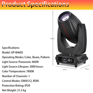 Lámpara de haz de <span class=keywords><strong>luz</strong></span> móvil de 460W de venta directa de fábrica, doble prisma 8+24 3-50 °   Zoom Económico para Escenarios de Conciertos - Product Image 2