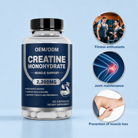 Approvisionnement en gros de suppléments de fitness pour adultes pour la musculation, capsules de créatine monohydrate, réparation musculaire, gain de force, énergie