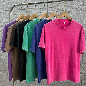 Camiseta Retro De Alta Calidad Para Hombre 100% Algodón Puro Lavada Al Ácido De Alto Gramaje 230g Personalizada En Blanco Color Verde Césped - Product Image 2