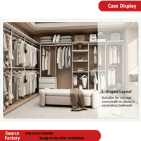 Armoire murale ouverte penderie cadre en aluminium organisateur de vêtements étagère minimaliste Type debout stockage de salon