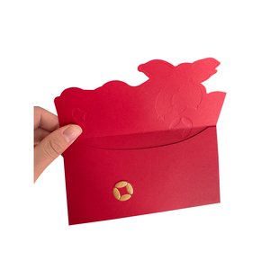 Fabrication d'enveloppes rouges pour le Nouvel An chinois 2026, enveloppes personnalisées en velours laminé, enveloppes porte-bonheur pour l'argent du Nouvel An chinois, estampillage à chaud, pochette rouge - Product Image 4