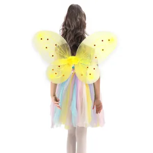 Nuovi bambini farfalla pieghevole angolo ala festa di compleanno bomboniere accessorio Costume con strass