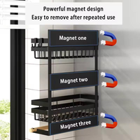 Étagère de rangement murale pour cuisine, porte-épices avec porte-serviettes en papier, porte-épices magnétique pour réfrigérateur