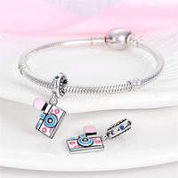 Breloques Pendentifs pour Appareil Photo et Bagages, Style Tourisme, en Cuivre Plaqué Argent, pour Bracelets DIY, Logo Personnalisé, Petite Quantité