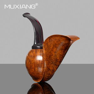 Muxiang Handmade Briarwood Tobacco Pipe Bent Shape Swan Style Smoking Accessory for Men - Product Image 4