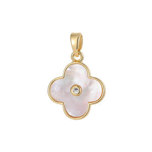 Ciondolo HD0247 a Forma di Cuore con Fiocco e Farfalla Sorridente, Giglio della Valle Bianco, per Collana Fai-da-Te, Custodia in Rame Placcato Oro 14K - Product Image 4