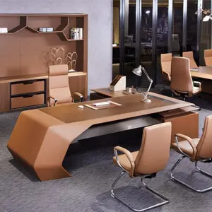 Современный роскошный дизайн офисного стола, заводская цена, исполнительная мебель, офисный стол, 3198*2460*750 мм