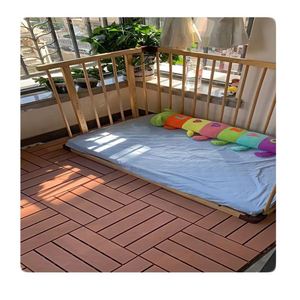 Carrelages de sol carré extérieur en plastique grain de bois - Product Image 2