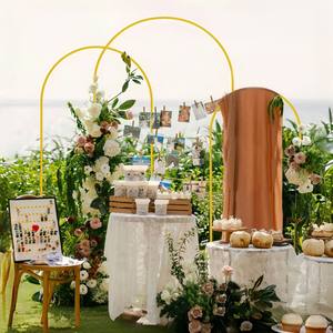 حامل خلفية قوس لحفلات الزفاف إطار قوس لأعياد الميلاد وحفلات الزفاف حامل قوس ذهبي معدني لزهور البالون - Product Image 5