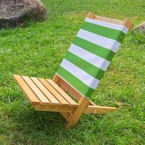 كرسي محمول قابل للطي للاستخدام الخارجي للبالغين والأطفال، تصميم عصري وبسيط، مقعد خشبي من خشب الزان للتخييم والصيد - Product Image 2