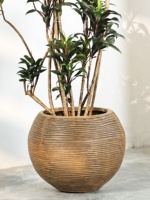 Pot de fleurs sphérique sur pied en ciment d'argile de magnésium, grand diamètre, style nordique minimaliste, luxe léger, Simple Green International