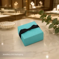 Boîte cadeau rigide personnalisée pour bijoux, turquoise mat, deux pièces (couvercle et base) avec doublure grise, vente en gros directe d'usine