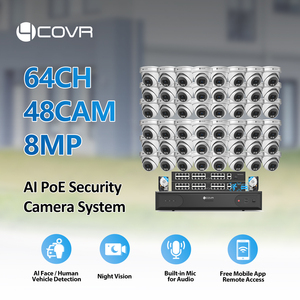 Système de caméra de sécurité IP CCTV 4K 64 canaux 4COVR, NVR avec disque dur 16 To, vision nocturne IA 48X 8Mp, kits de <span class=keywords><strong>surveillance</strong></span> commerciale NVR - Product Image 2
