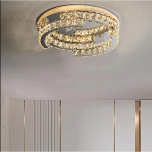 Lámpara colgante de cristal de lujo moderna, Base elegante luz de techo de acero inoxidable, suministro de fábrica, luz de techo LED - Product Image 2