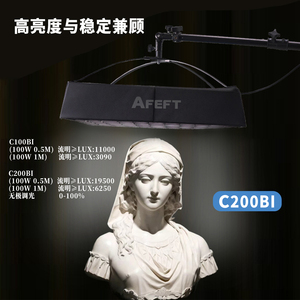 Afeft c200bi 200W linh hoạt LED bi-màu 2700-6500K AC220-240V xách tay có thể gập lại chuyên nghiệp Studio ánh sáng trong nhà Live Talk Show - Product Image 4