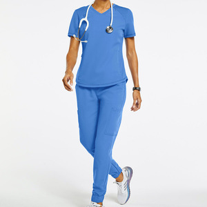 Conjuntos de uniformes para correr resistentes a las arrugas para mujer, uniformes de hospital de Europa, uniformes médicos de tela tejida - Product Image 1