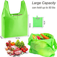 Vente en gros Sac de supermarché pliable en nylon réutilisable personnalisé Sac fourre-tout pliable en polyester écologique