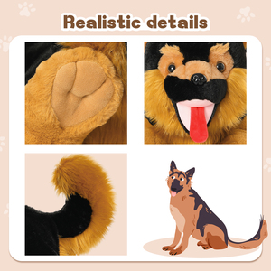 Juego de 5 Peluches de Perro <span class=keywords><strong>Pastor</strong></span> Alemán de Tamaño Real para Adultos, Calman las Emociones, Decoración del Hogar - Product Image 3