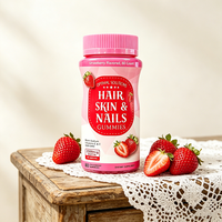 Gummies de biotine personnalisées en gros, saveur fraise, faibles en sucre, complément santé pour cheveux et femmes