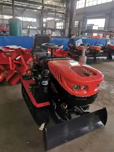25 35HP Agricultural Machinery Mini Farm Tracked Ride Type Rotary Cultivator Dry Field Crawler Tractor Rotary Tiller
