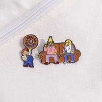 En gros, épingles en métal à thème féerique, épingles en émail métallique Simpson, broches anime mignonnes pour Halloween et la Fête Nationale, épingles de vêtements