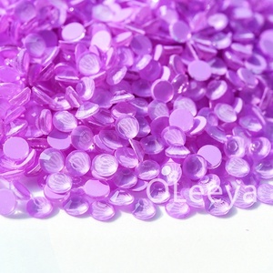 OLeeya Strass en verre à dos plat non thermocollant, couleurs violettes scintillantes, 12 à 16 facettes, pour accessoires vestimentaires, meilleures ventes - Product Image 4