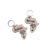 Llaveros de madera de nogal ecológicos al por mayor con mosquetón, impresión digital/UV con diseño de mapa de África, logotipo personalizado, en blanco