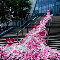 QiYing Victory Sofort lieferbare Rosen-Wasserfall-Kunstseidenblumen, 3D-gedruckte, fotoreife dekorative Blüten, Großhandel verfügbar