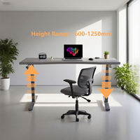 Table de travail électrique à hauteur réglable - Construction métallique au design moderne pour usage domestique ou professionnel, idéale pour l'assemblage d'ordinateurs