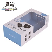Boîte d'emballage d'impression de produit électronique personnalisée avec boîte de papier fenêtre en PVC