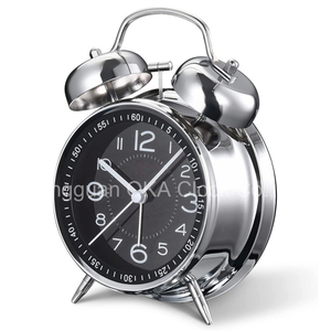 <span class=keywords><strong>Sveglia</strong></span> Retrò con Suoneria Elettroplaccata Silenziosa Orologio da Tavolo a Doppia Campana - Product Image 5