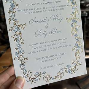 Ensemble <span class=keywords><strong>de</strong></span> cartes personnalisées en coton <span class=keywords><strong>de</strong></span> 700g, découpées sur mesure, avec caractéristiques uniques, impression couleur, personnalisation haut <span class=keywords><strong>de</strong></span> gamme pour <span class=keywords><strong>menu</strong></span> <span class=keywords><strong>de</strong></span> <span class=keywords><strong>mariage</strong></span> - Product Image 5